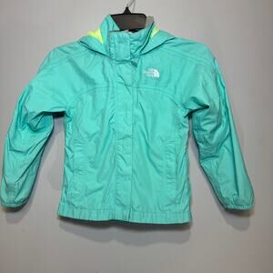 The North Face Girls' mint green HyVent rain jacket - XS (6)